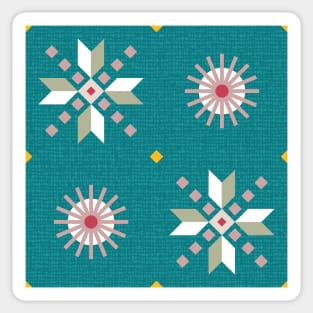 Geometric retro stars on turquoise, seamless pattern Sticker